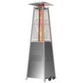 Pyramid Patio Heater, 42000 BTU Outdoor Patio Heater, 7.5 Feet LED Standing Heater with Cover and Wheels, Gray