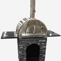 Outdoor Pizza Oven Stand with Granite Countertop & Wood Storage