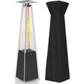 41,000 BTU Propane Patio Heater with Glass Flame, Wheels & Cover