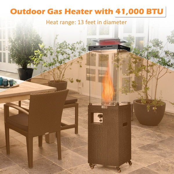 41 000 BTU Propane Patio Heater with Metal Hood