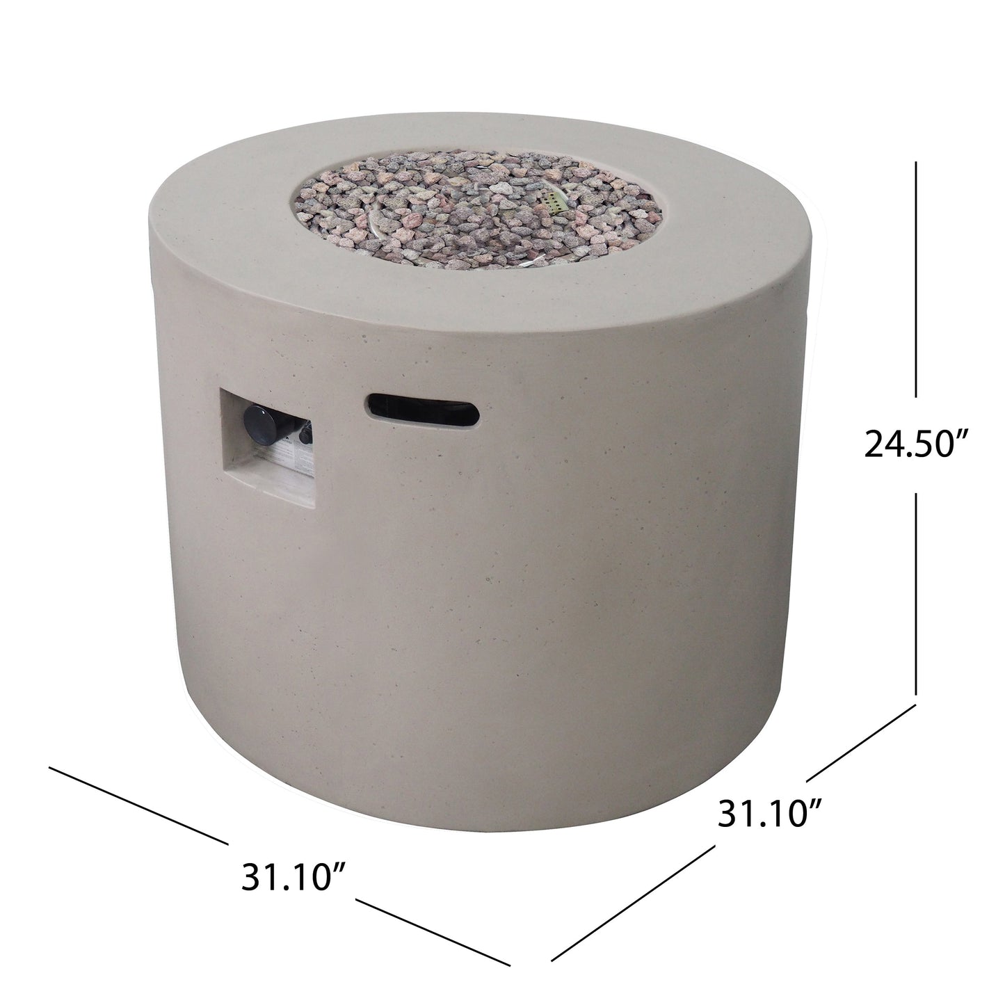 31" Round MGO Propane Fire Pit - 40,000 BTU
