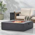 40" Concrete Propane Fire Pit – 50,000 BTU | Dark Gray