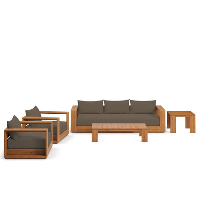 Modway Tahoe 5-Piece Acacia Wood Outdoor Patio Furniture Set