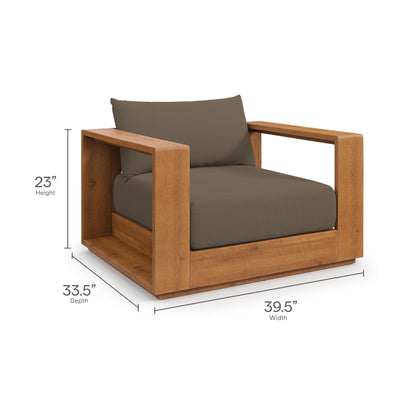 Modway Tahoe 5-Piece Acacia Wood Outdoor Patio Furniture Set