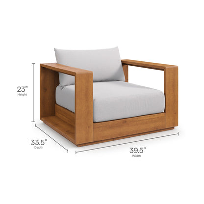 Modway Tahoe 5-Piece Acacia Wood Outdoor Patio Furniture Set