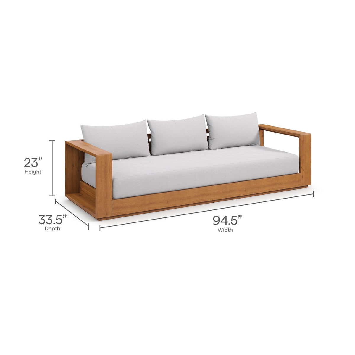 Modway Tahoe 5-Piece Acacia Wood Outdoor Patio Furniture Set