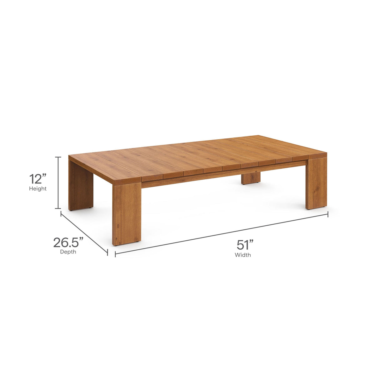 Modway Tahoe 5-Piece Acacia Wood Outdoor Patio Furniture Set