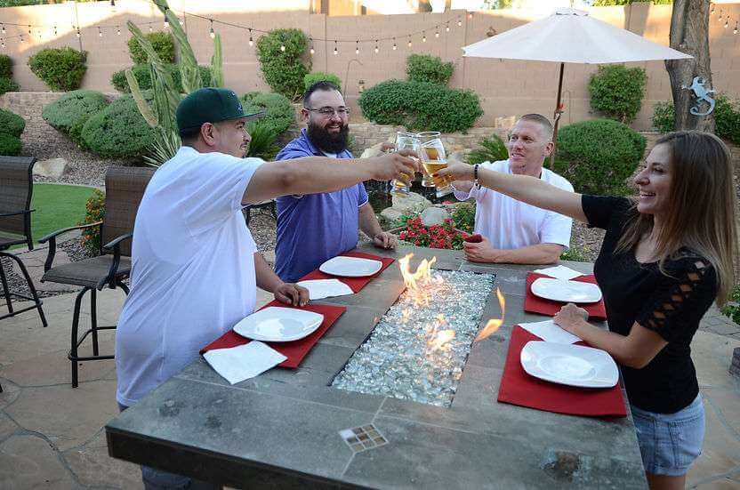 Entertainer 6-Person Outdoor Gas Fire Pit Bar Table