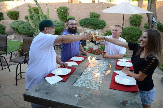 Entertainer 6-Person Outdoor Gas Fire Pit Bar Table