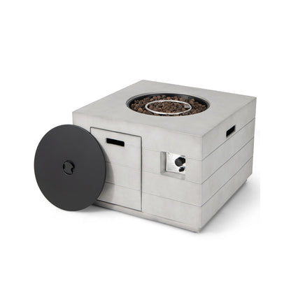 34" Concrete Propane Fire Pit Table – 50,000 BTU | Gray
