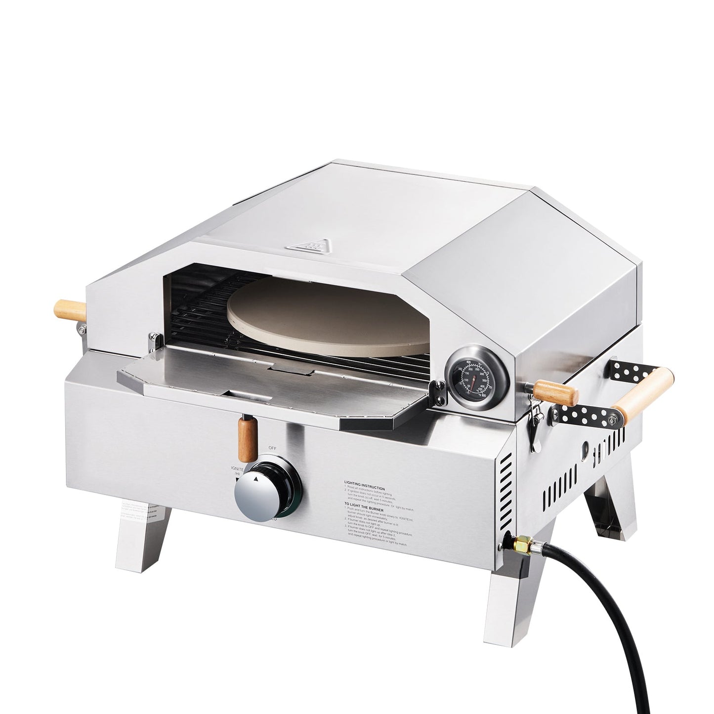 13" Outdoor Gas Pizza Oven & Grill with Cordierite Stone