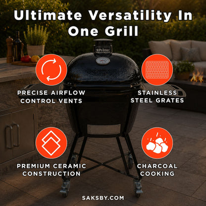 Primo Oval XL 400 All-In-One Kamado Charcoal Grill
